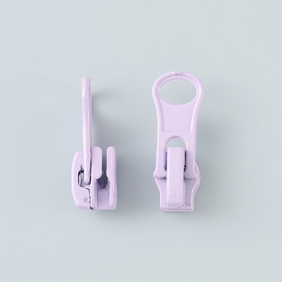 Curseur de fermeture éclair sécurisé en nylon 3# durable violet à verrouillage automatique pour vêtements